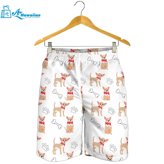 Chihuahua Bone Paw Pattern Men Shorts