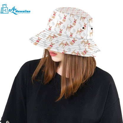 Chihuahua bone paw pattern Unisex Bucket Hat