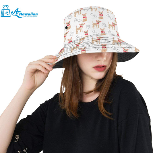 Chihuahua bone paw pattern Unisex Bucket Hat