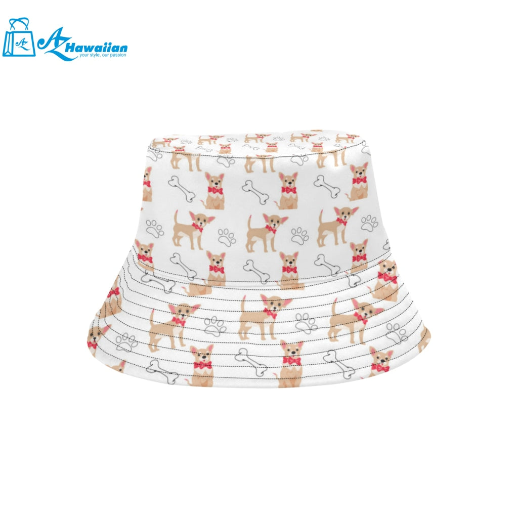 Chihuahua bone paw pattern Unisex Bucket Hat