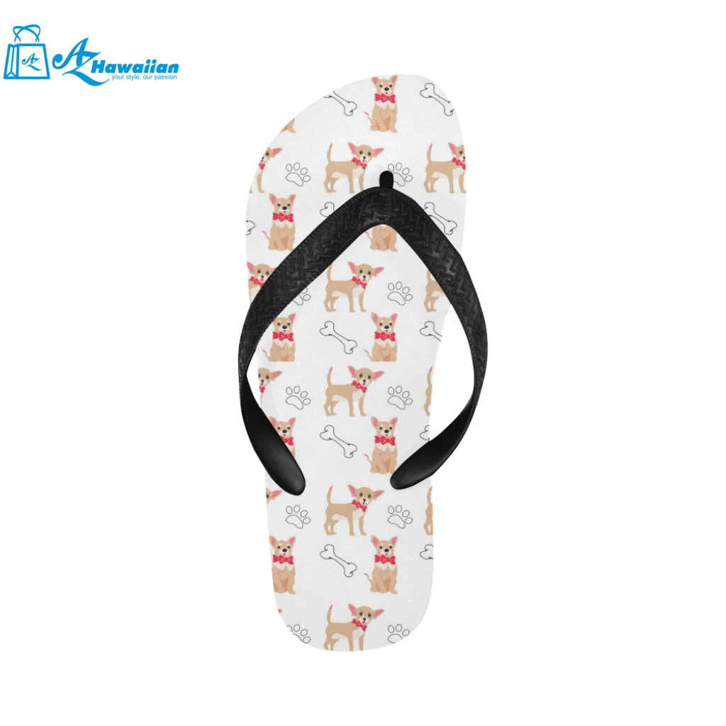 Chihuahua bone paw pattern Unisex Flip Flops