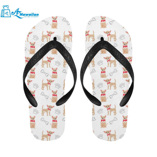 Chihuahua bone paw pattern Unisex Flip Flops