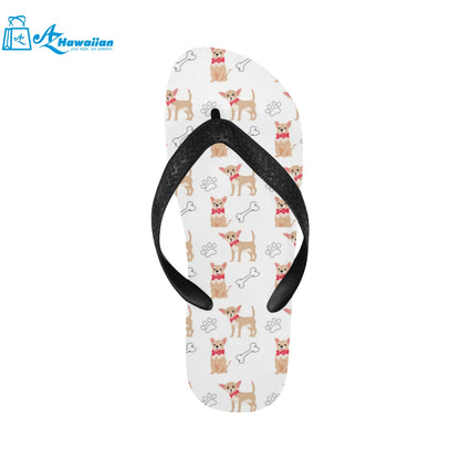 Chihuahua bone paw pattern Unisex Flip Flops