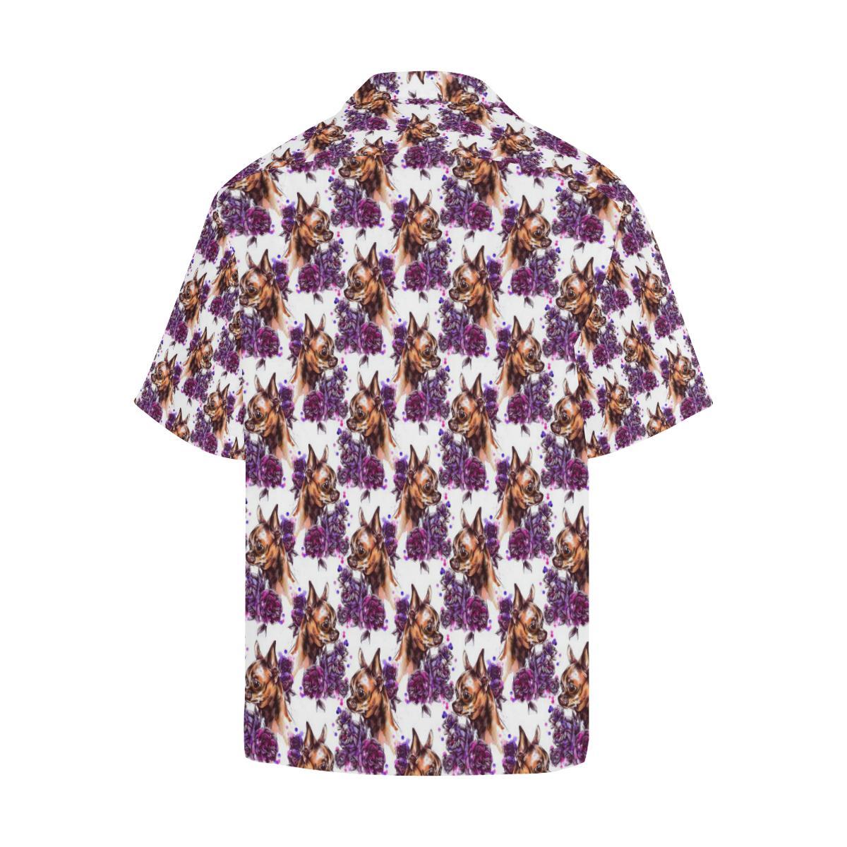 Chihuahua Purple Floral Hawaiian Shirt