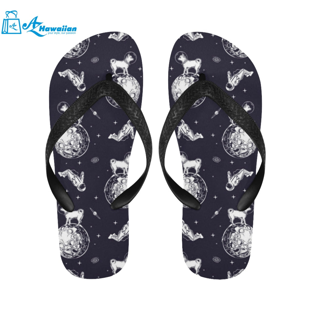 Chihuahua space helmet astronaut pattern Unisex Flip Flops