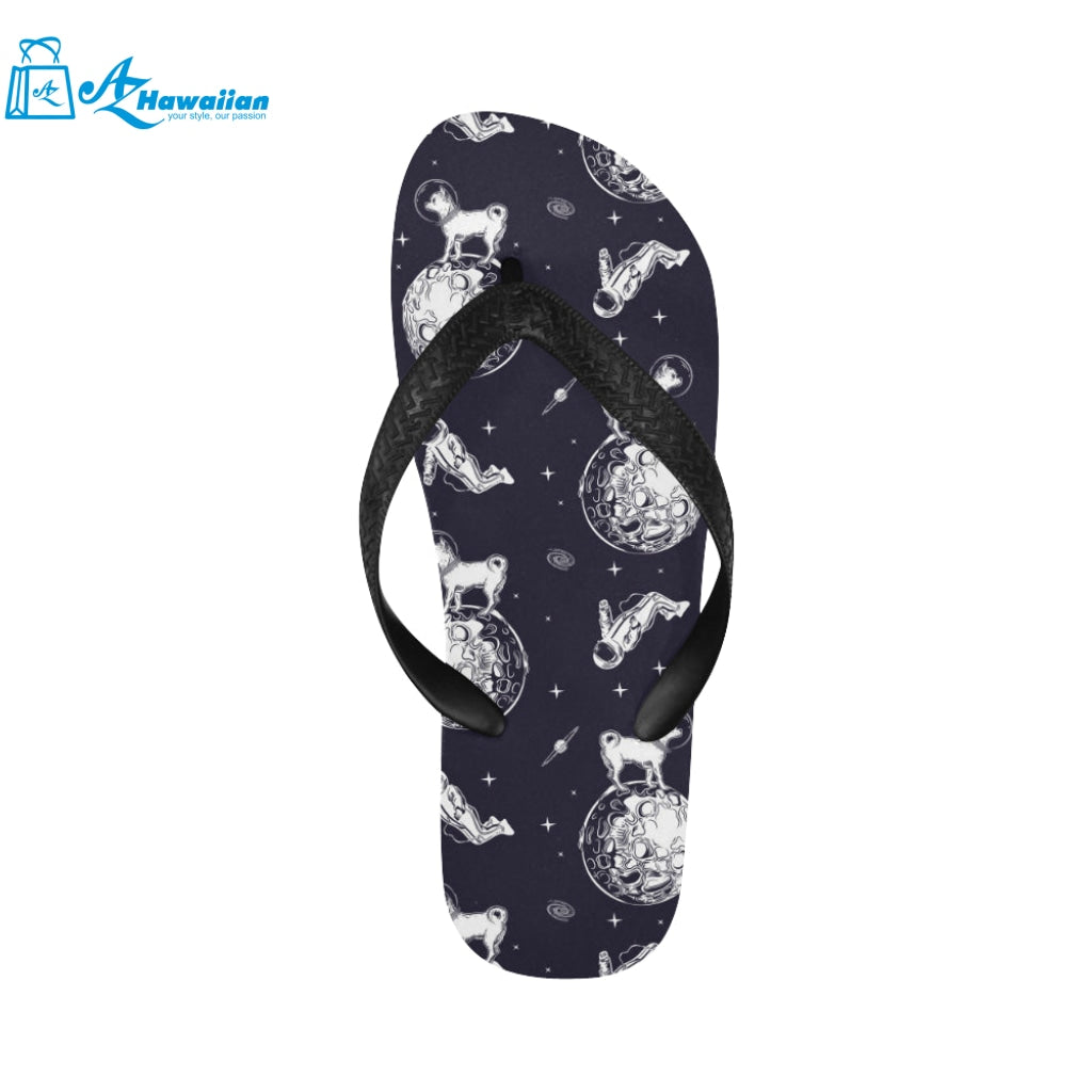 Chihuahua space helmet astronaut pattern Unisex Flip Flops