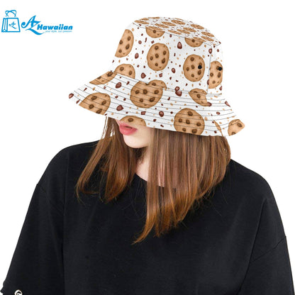 chocolate chip cookie pattern Unisex Bucket Hat