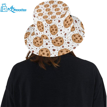 chocolate chip cookie pattern Unisex Bucket Hat