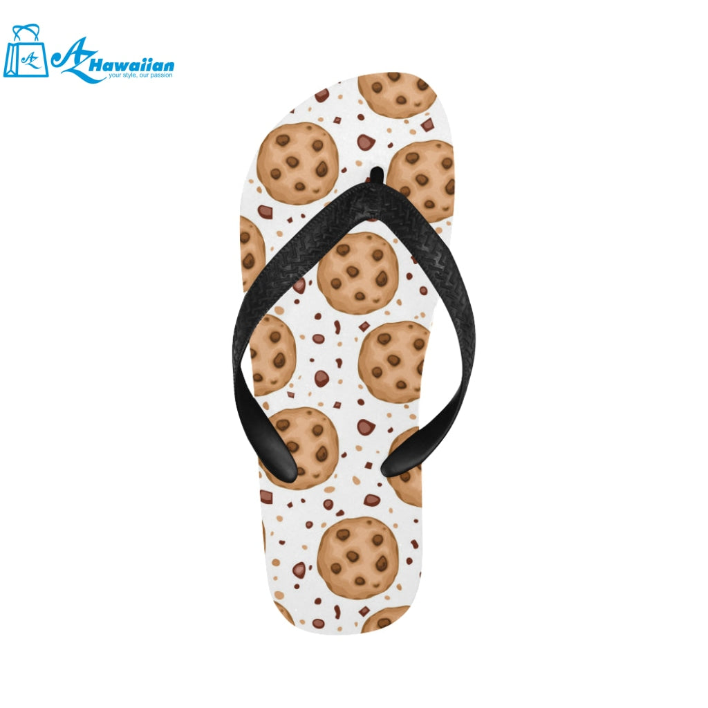 chocolate chip cookie pattern Unisex Flip Flops