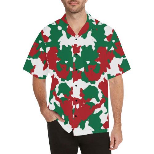 Christmas Color Camo Print Hawaiian Shirt