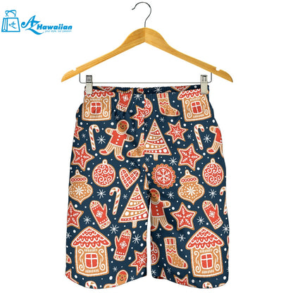 Christmas Gingerbread Cookie Pattern Men Shorts