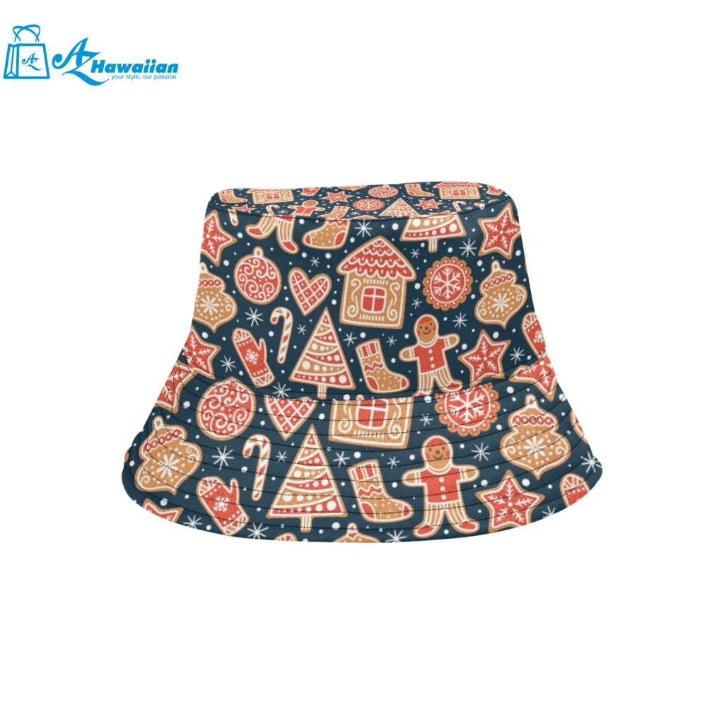 Christmas gingerbread cookie pattern Unisex Bucket Hat