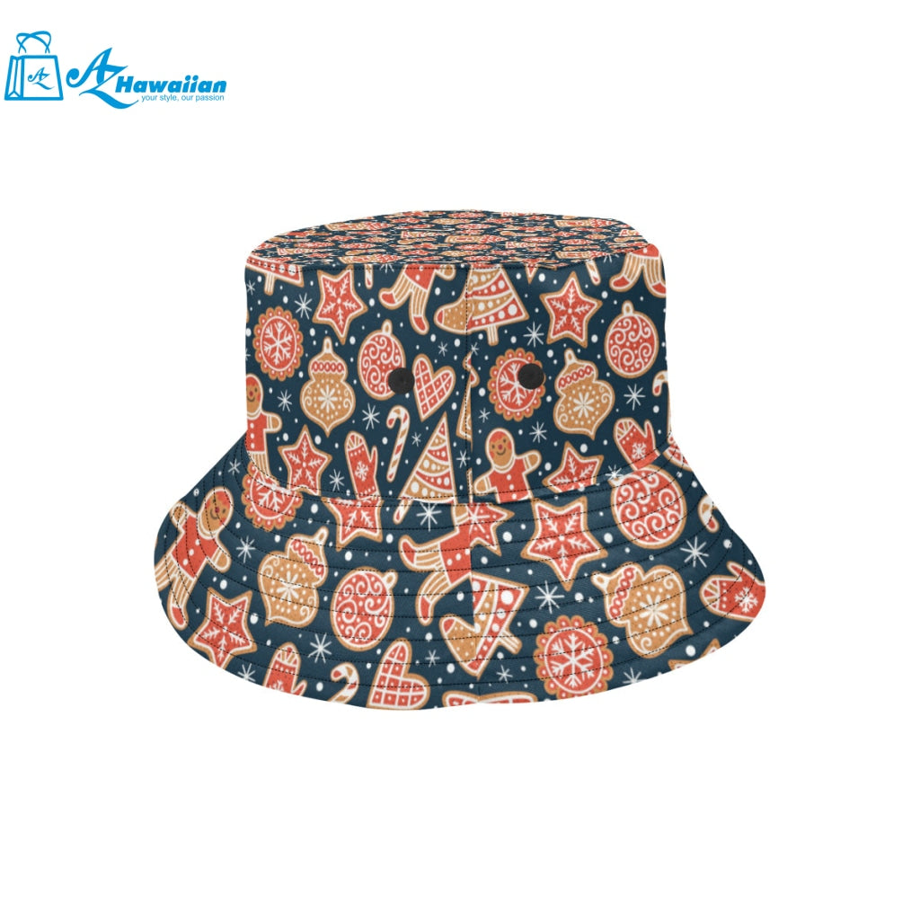 Christmas gingerbread cookie pattern Unisex Bucket Hat