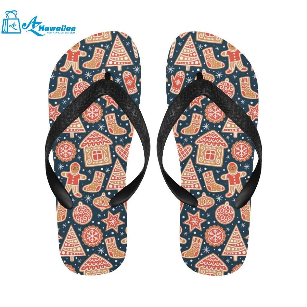 Christmas gingerbread cookie pattern Unisex Flip Flops