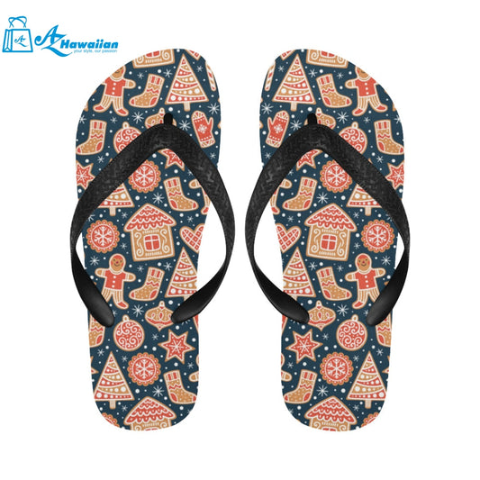 Christmas gingerbread cookie pattern Unisex Flip Flops