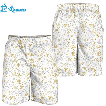 Christmas Tree Christmas Element Silver Gold Pattern Men Shorts