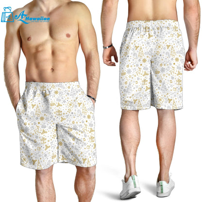 Christmas Tree Christmas Element Silver Gold Pattern Men Shorts