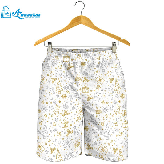 Christmas Tree Christmas Element Silver Gold Pattern Men Shorts