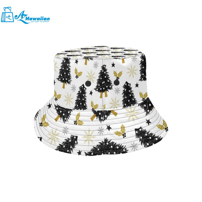 Christmas tree holly snow star pattern Unisex Bucket Hat