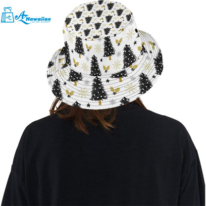 Christmas tree holly snow star pattern Unisex Bucket Hat