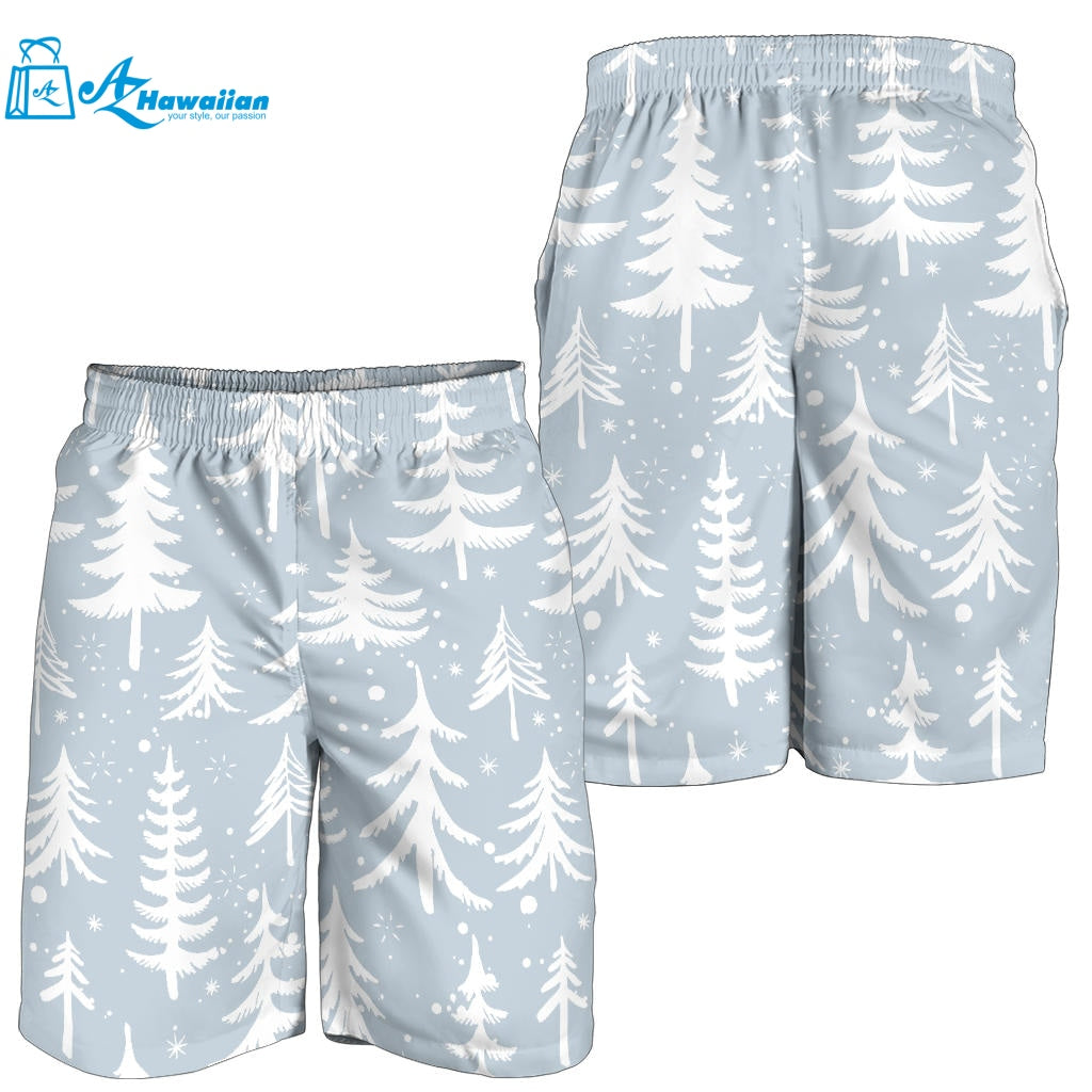 Christmas Tree Winter Forest Pattern Men Shorts