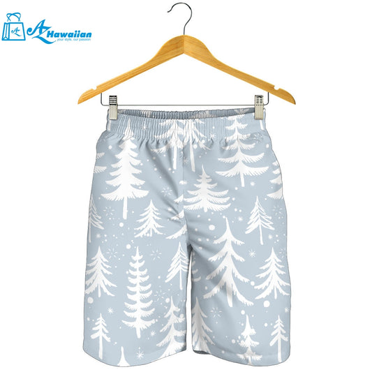 Christmas Tree Winter Forest Pattern Men Shorts