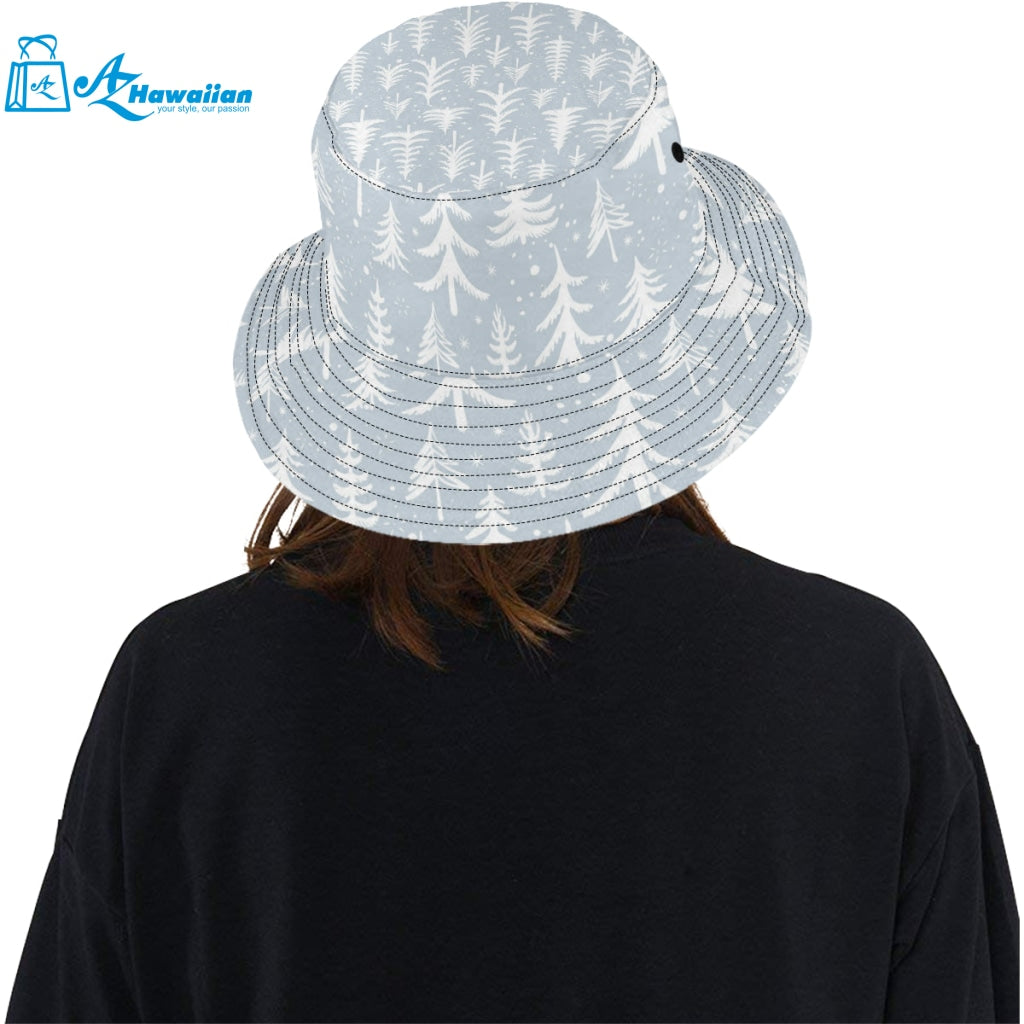 Christmas tree winter forest pattern Unisex Bucket Hat