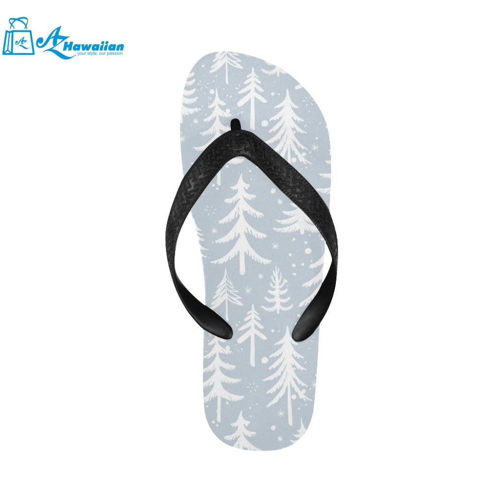 Christmas tree winter forest pattern Unisex Flip Flops