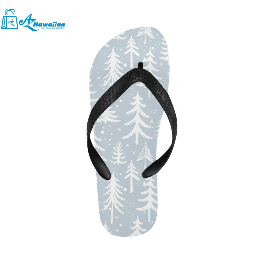 Christmas tree winter forest pattern Unisex Flip Flops