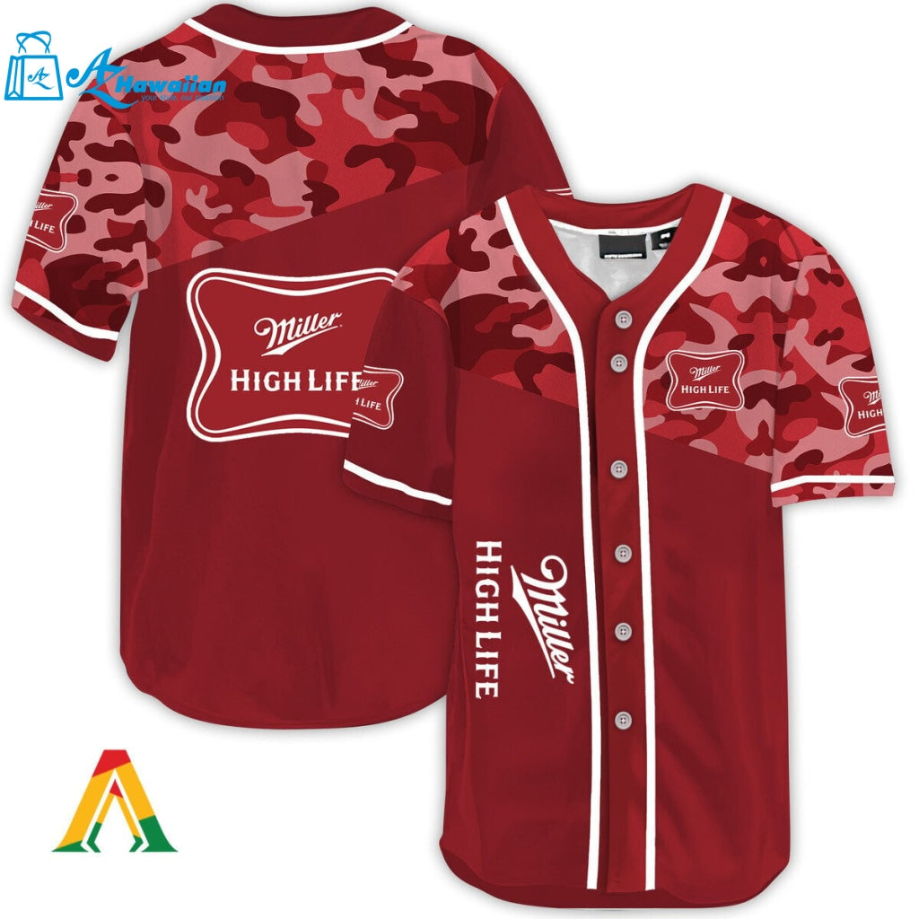 Classic Camouflage Miller High Life Baseball Jersey