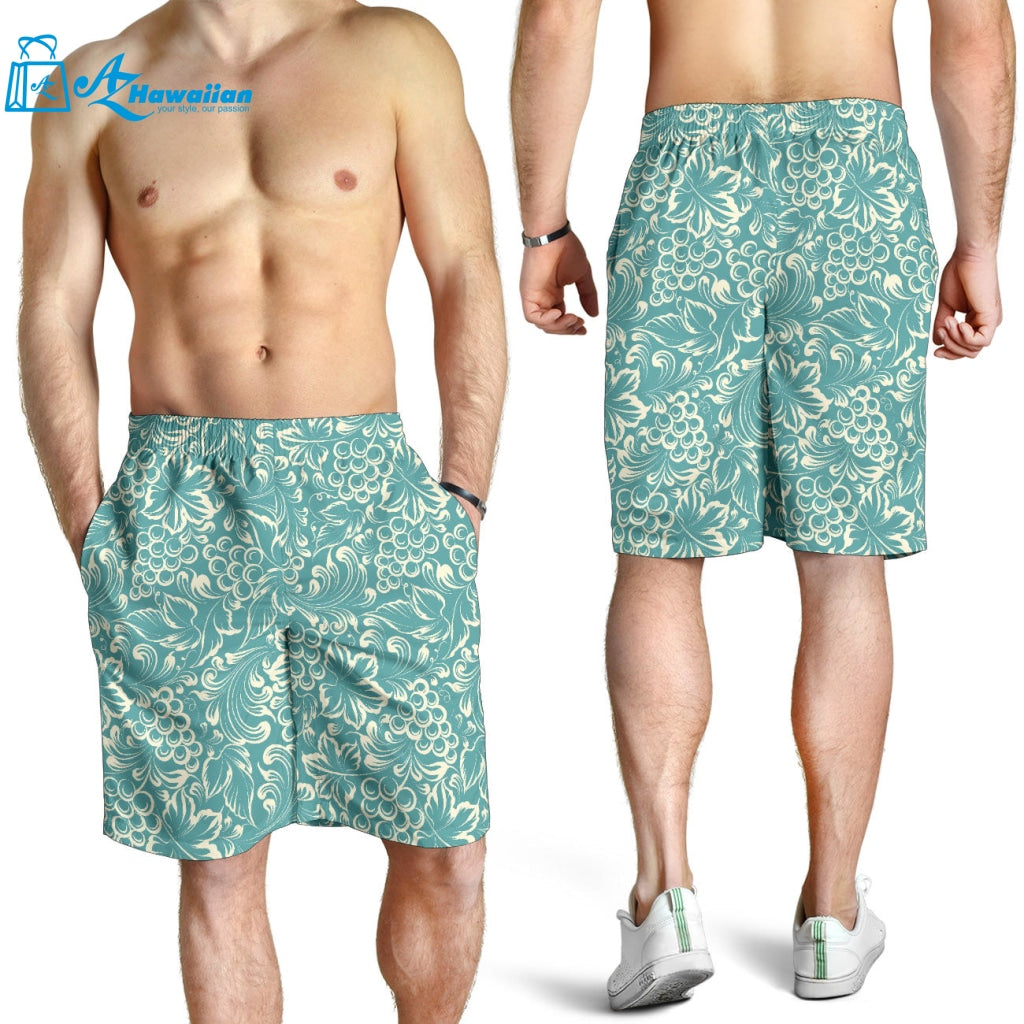 Classic Hand Drawn Grape Pattern Men Shorts