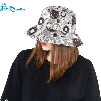 Classic vintage clock pattern Unisex Bucket Hat