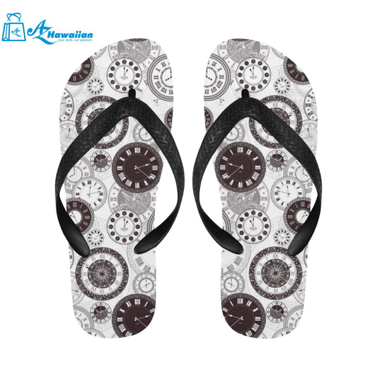 Classic vintage clock pattern Unisex Flip Flops