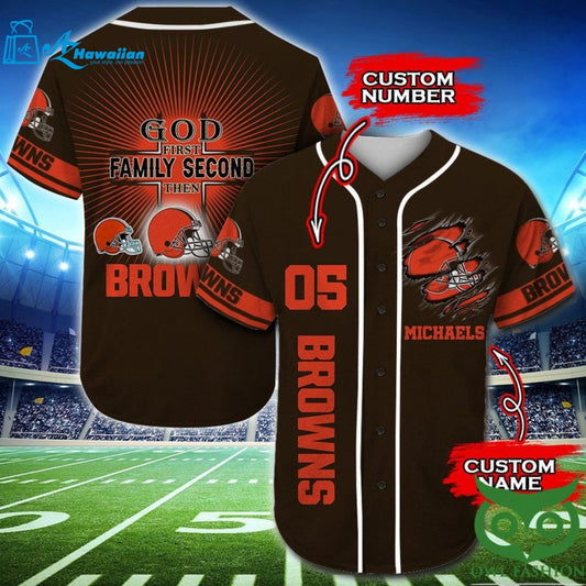 Cleveland Browns Baseball Jersey Personalized Gift, Custom Name Number