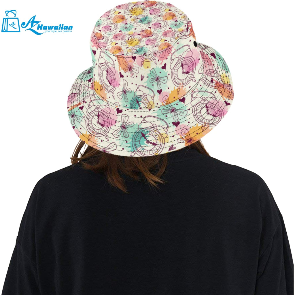 Clock butterfly pattern Unisex Bucket Hat