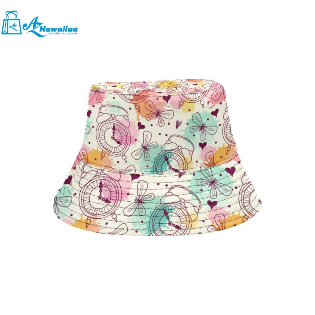 Clock butterfly pattern Unisex Bucket Hat