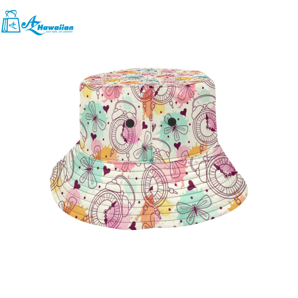 Clock butterfly pattern Unisex Bucket Hat