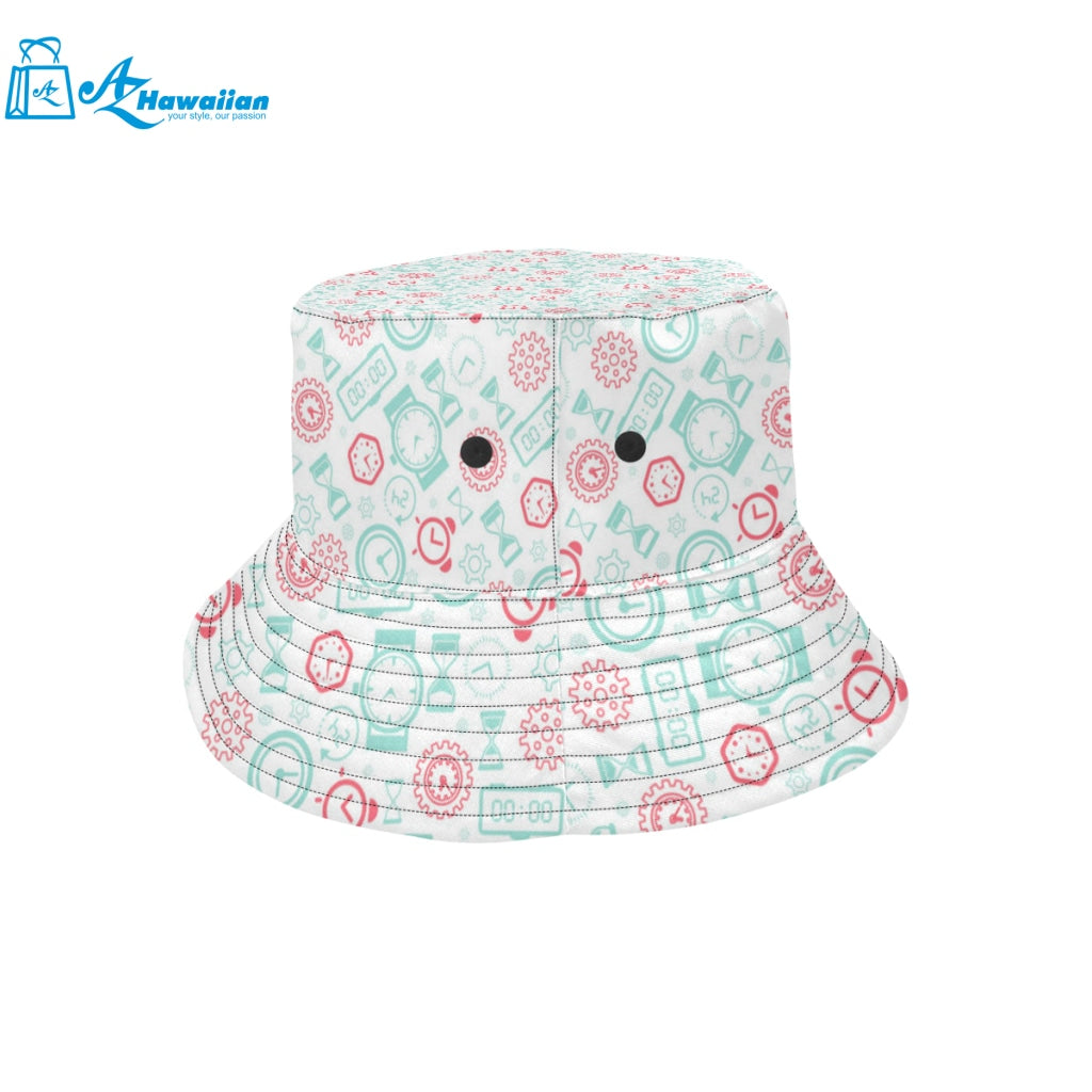 Clock time pattern blackground Unisex Bucket Hat