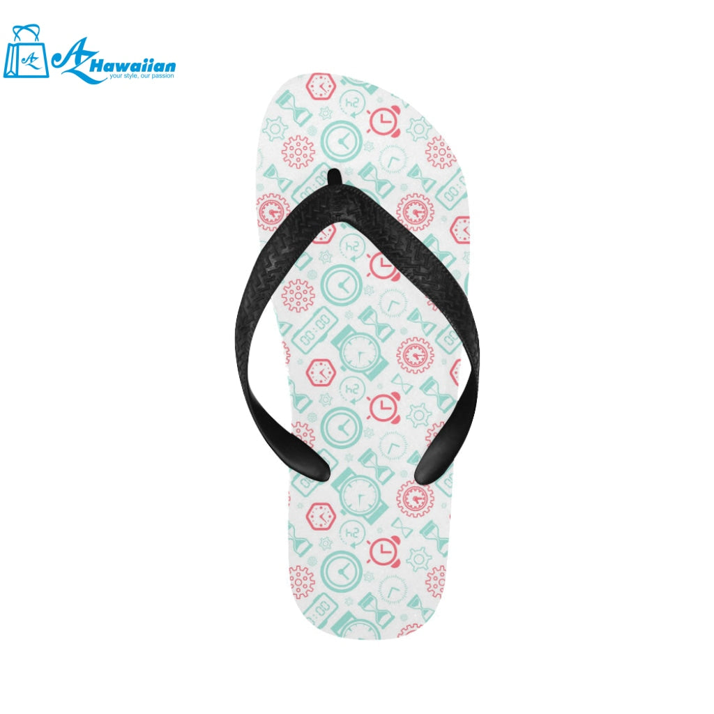 Clock time pattern blackground Unisex Flip Flops