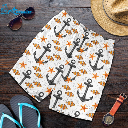 Clown Fish Pattern Print Design 02 Men Shorts