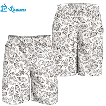 Cocoa Beans Leaves Pattern Men Shorts