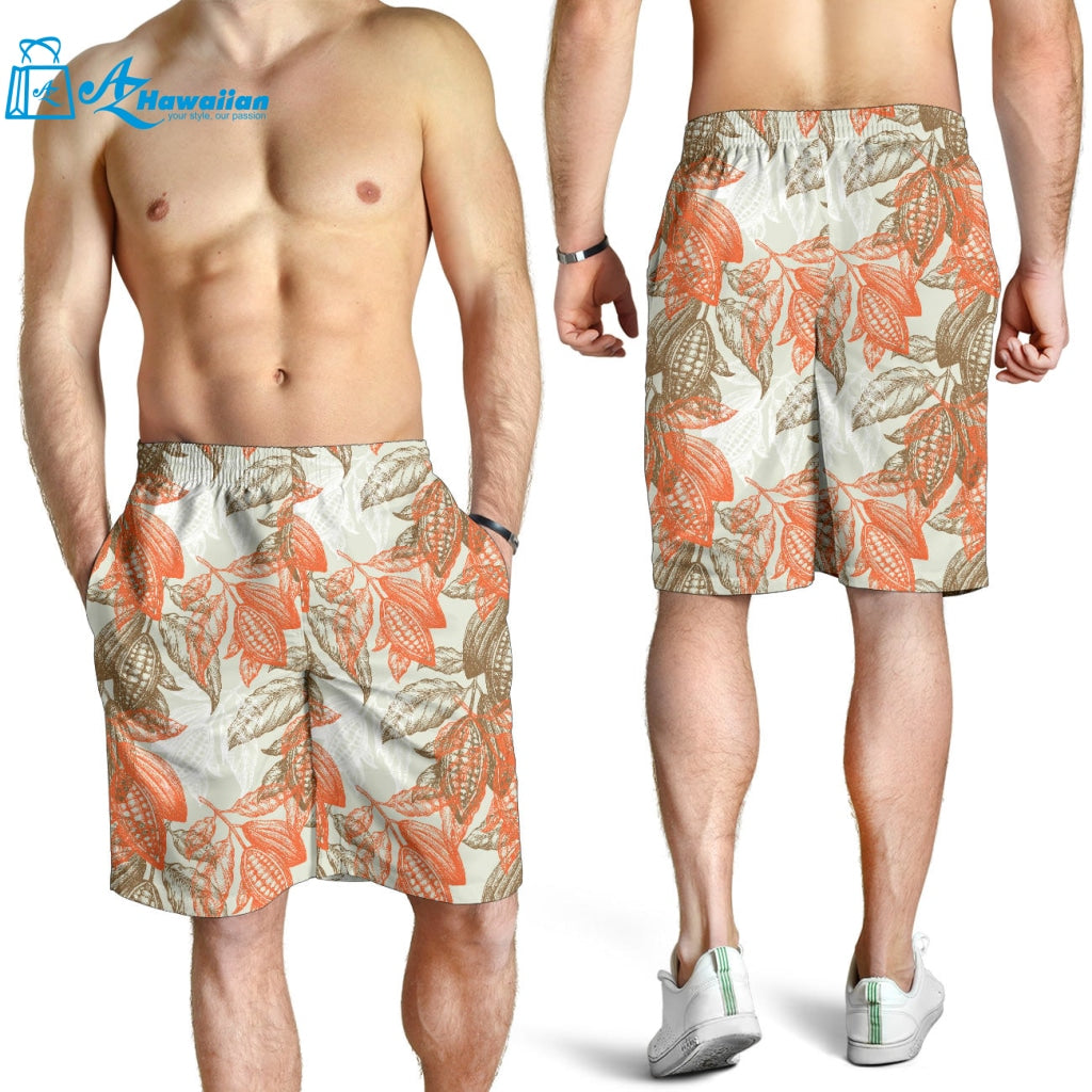 Cocoa Beans Cocoa Tree Pattern Men Shorts