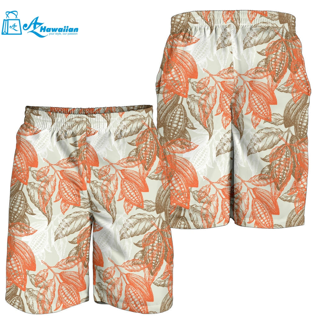 Cocoa Beans Cocoa Tree Pattern Men Shorts