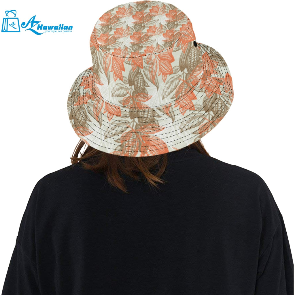 Cocoa beans Cocoa tree pattern Unisex Bucket Hat