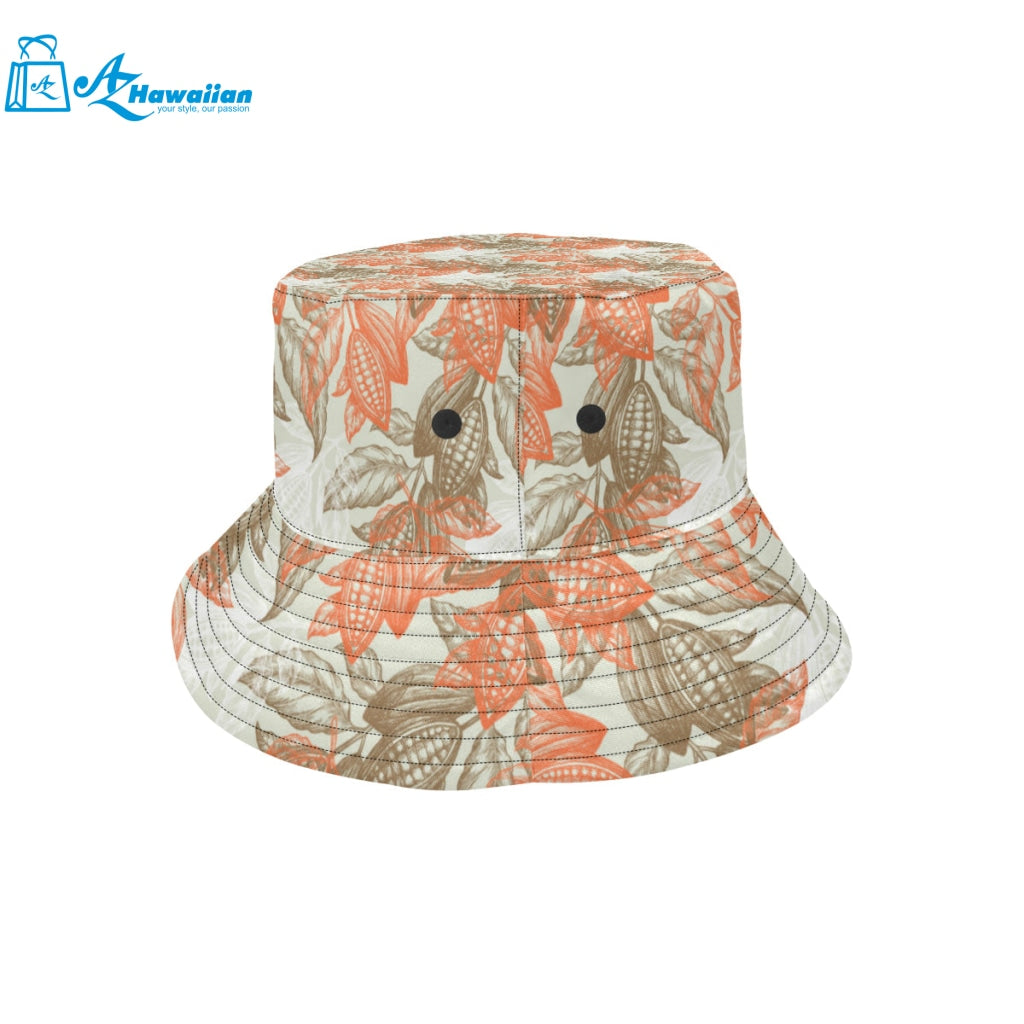 Cocoa beans Cocoa tree pattern Unisex Bucket Hat