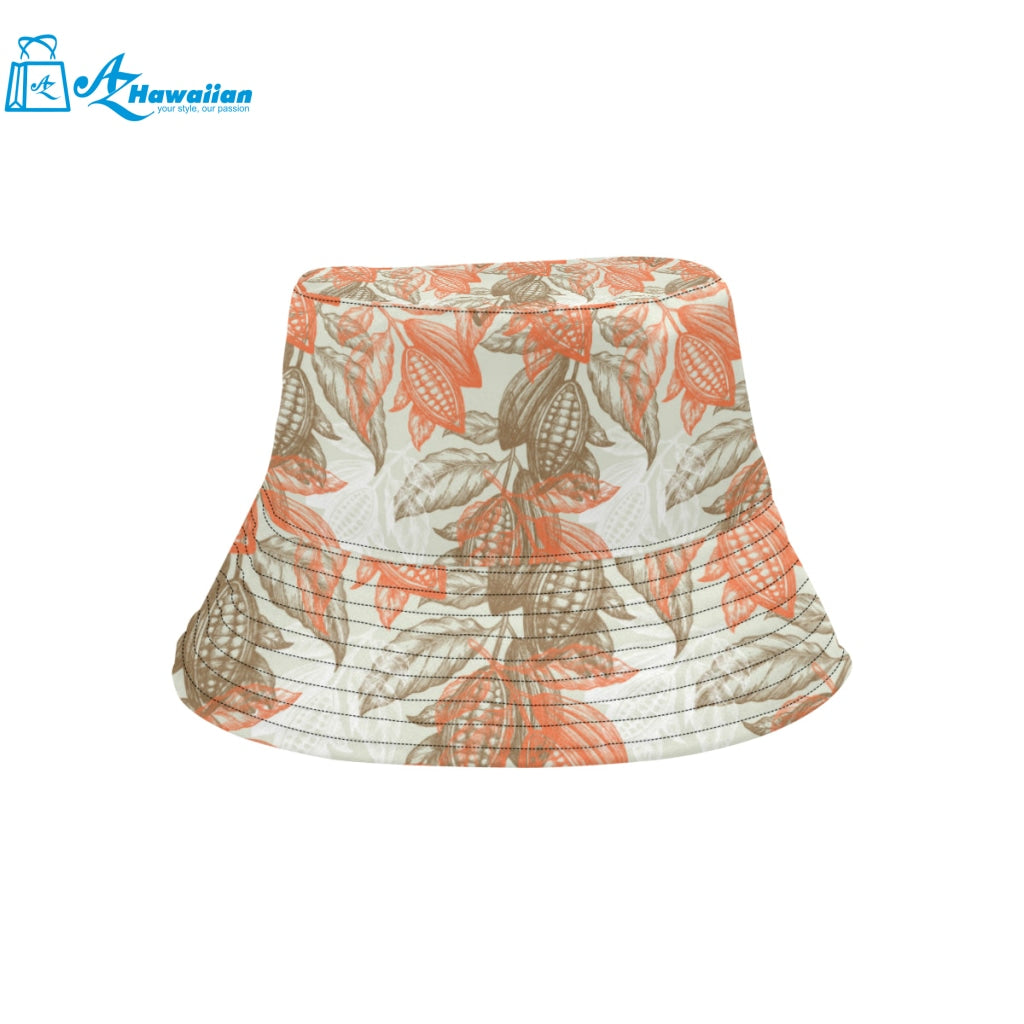 Cocoa beans Cocoa tree pattern Unisex Bucket Hat