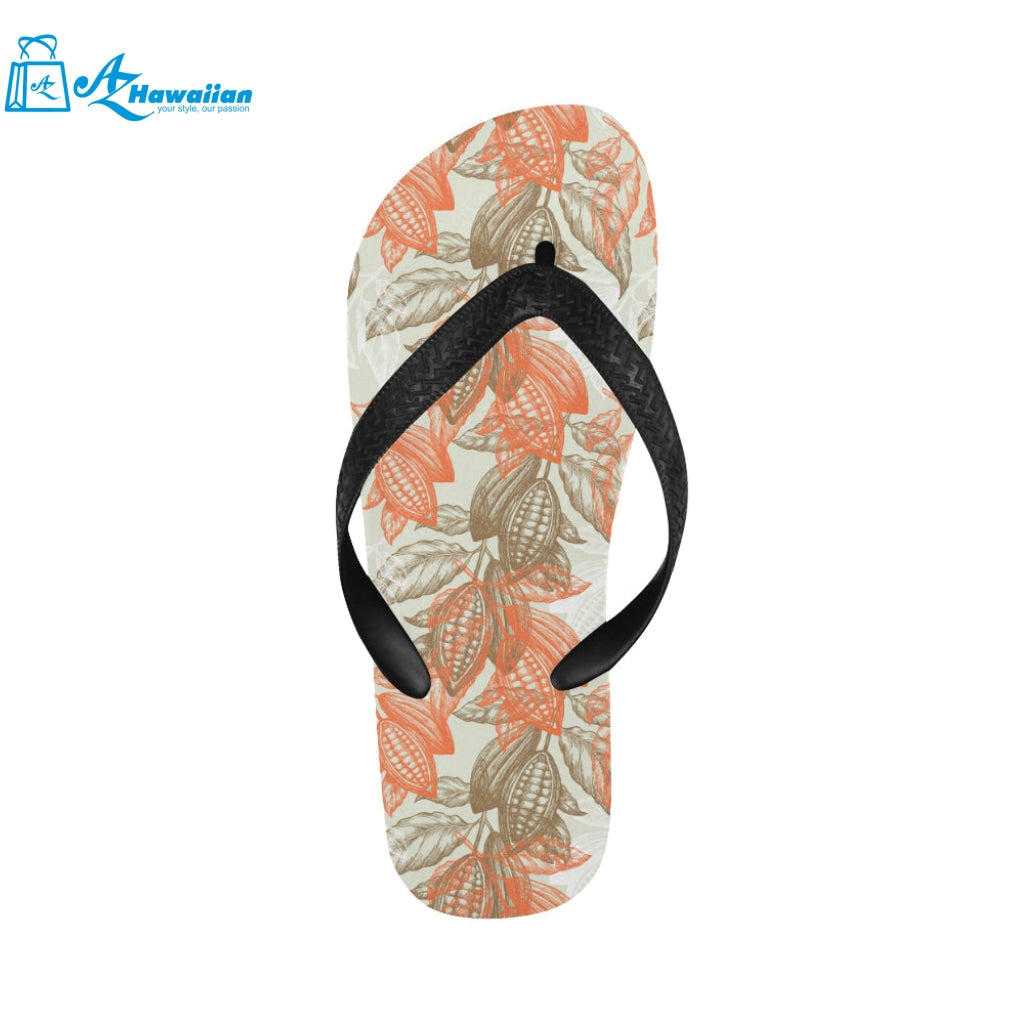 Cocoa beans Cocoa tree pattern Unisex Flip Flops