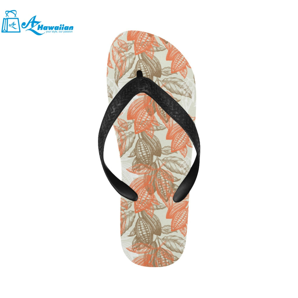 Cocoa beans Cocoa tree pattern Unisex Flip Flops