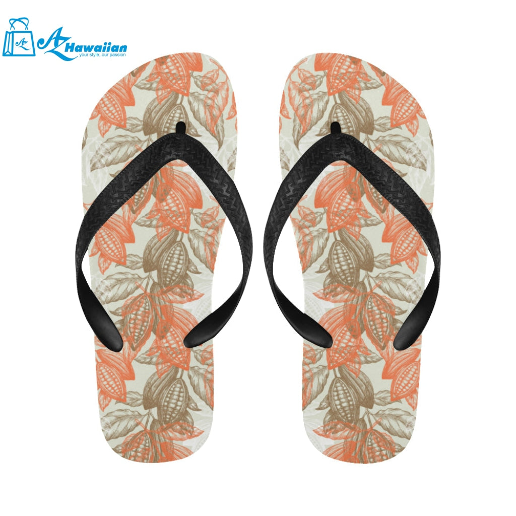 Cocoa beans Cocoa tree pattern Unisex Flip Flops