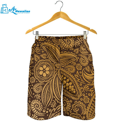 Cocoa Beans Tribal Polynesian Pattern Background Men Shorts